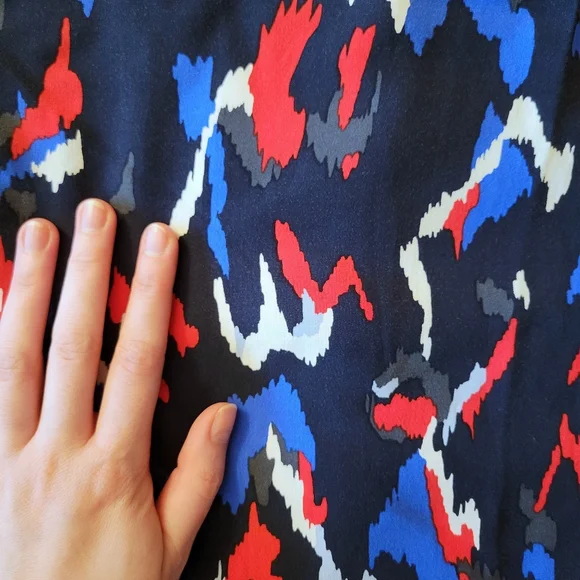 Like New RARE Hilfiger Denim Maxi Dress String Belt Abstract Black Blue XS - Picture 6 of 12